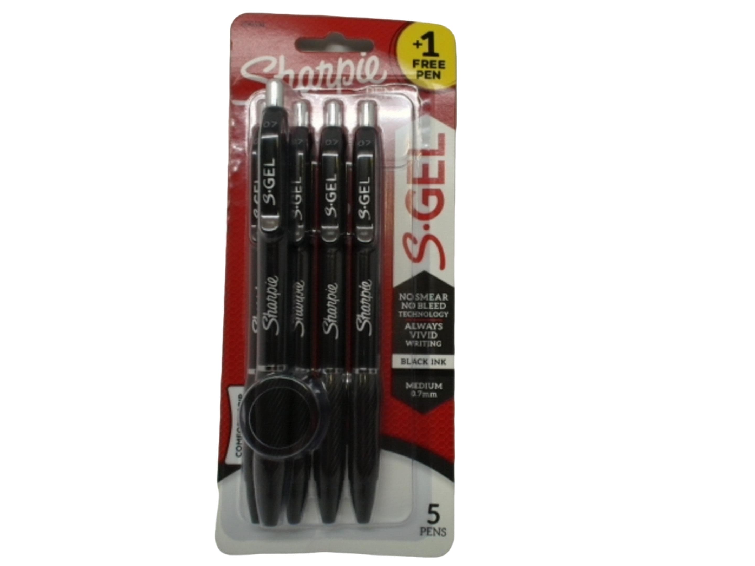 Sharpie Pens 5pk. Black S Gel No Smear - Brantford Surplus