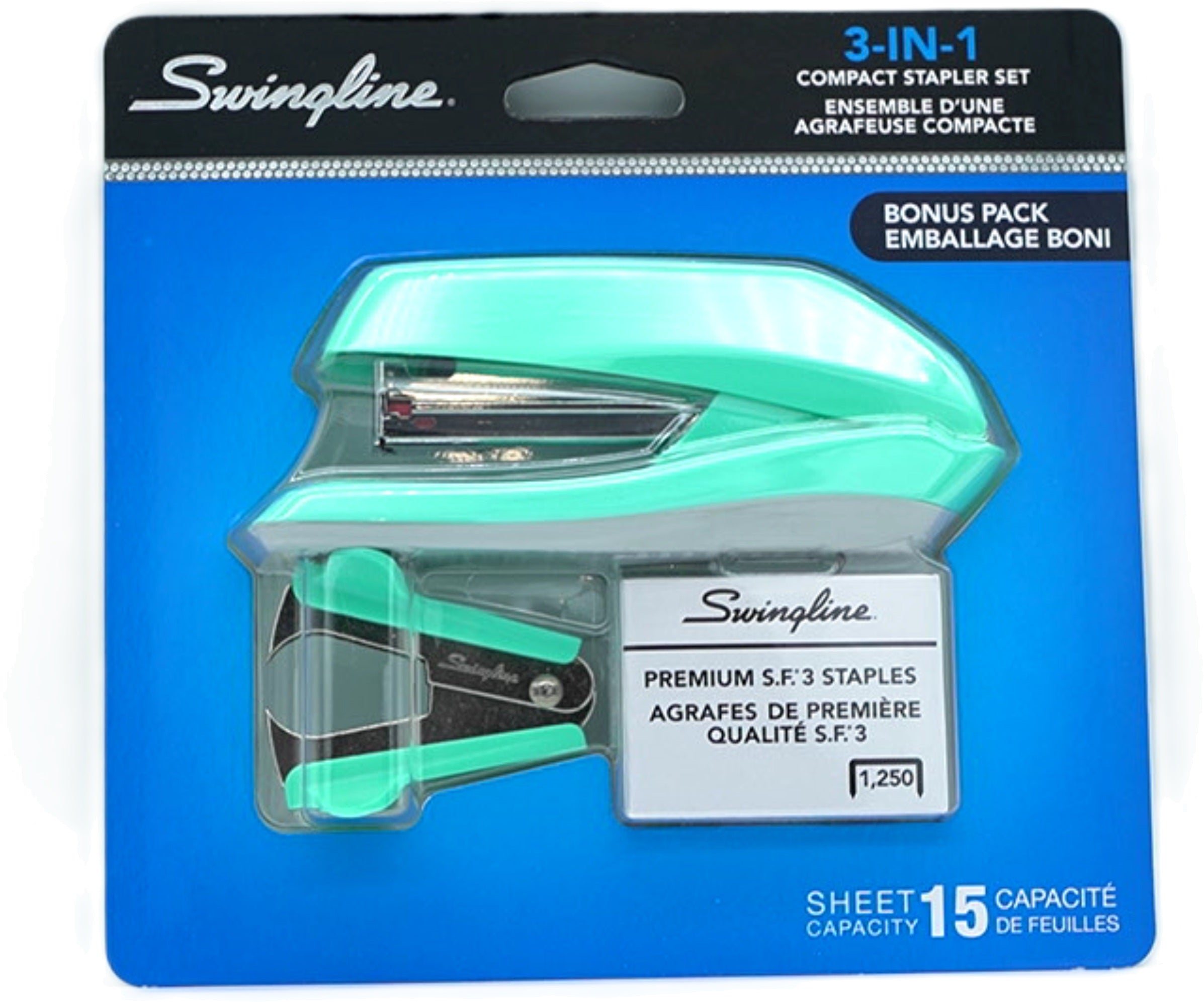 Swingline 3-in-1 Compact Stapler Set 15 Sheet Capacity
