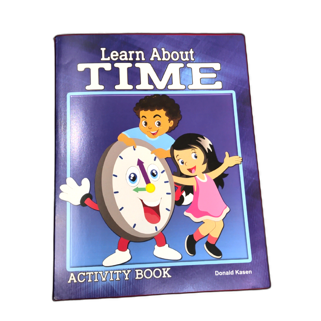 Learn About Time clock-reading activity workbook for kids