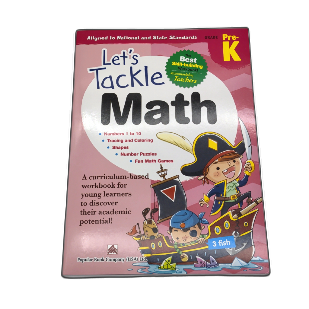 Let's Tackle Math Pre-K Workbook — Numbers, Counting, Shapes