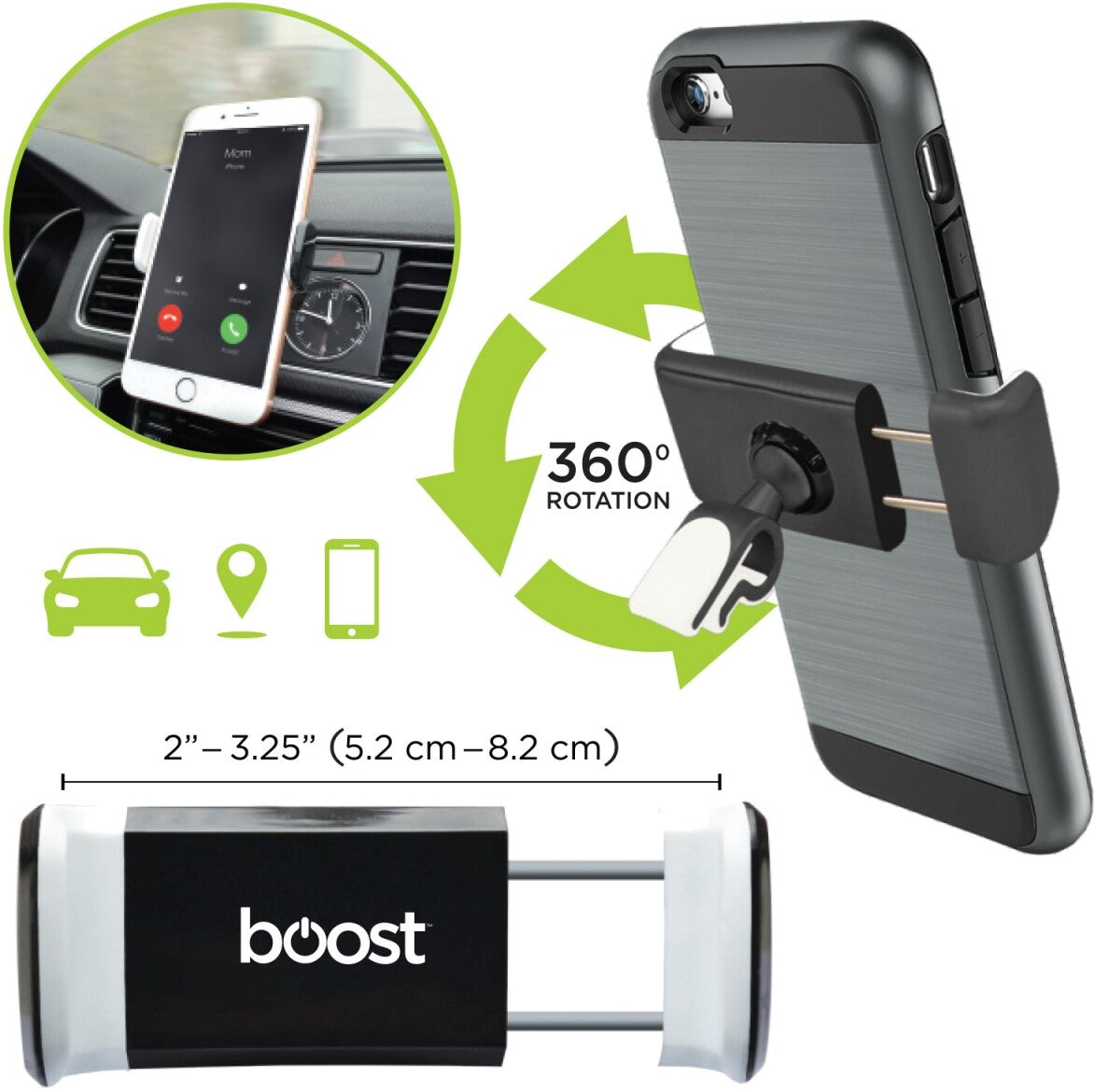 Air Vent Phone Mount Holder - Adjustable Boost