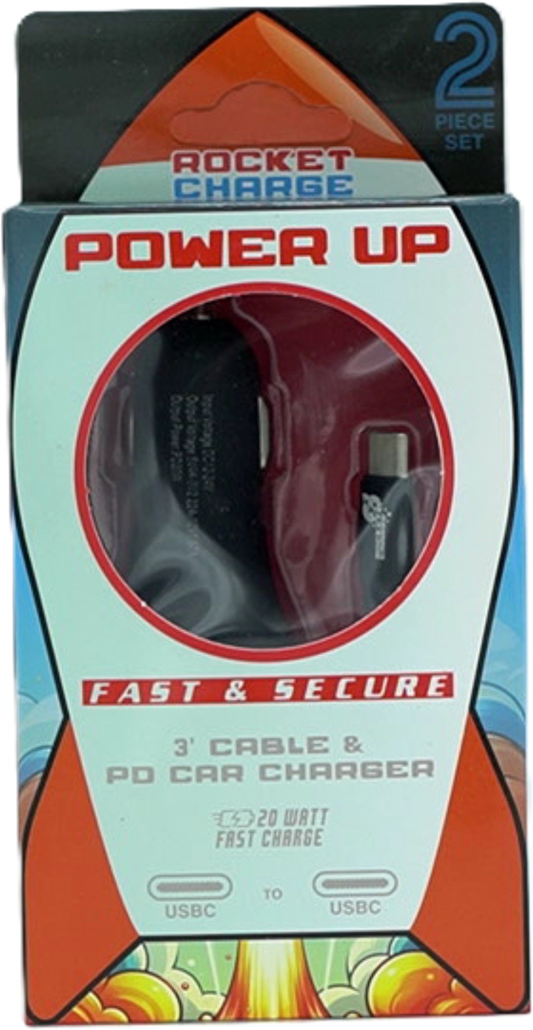 3ft USB-C to USB-C Cable with 20W PD Car Charger Bundle