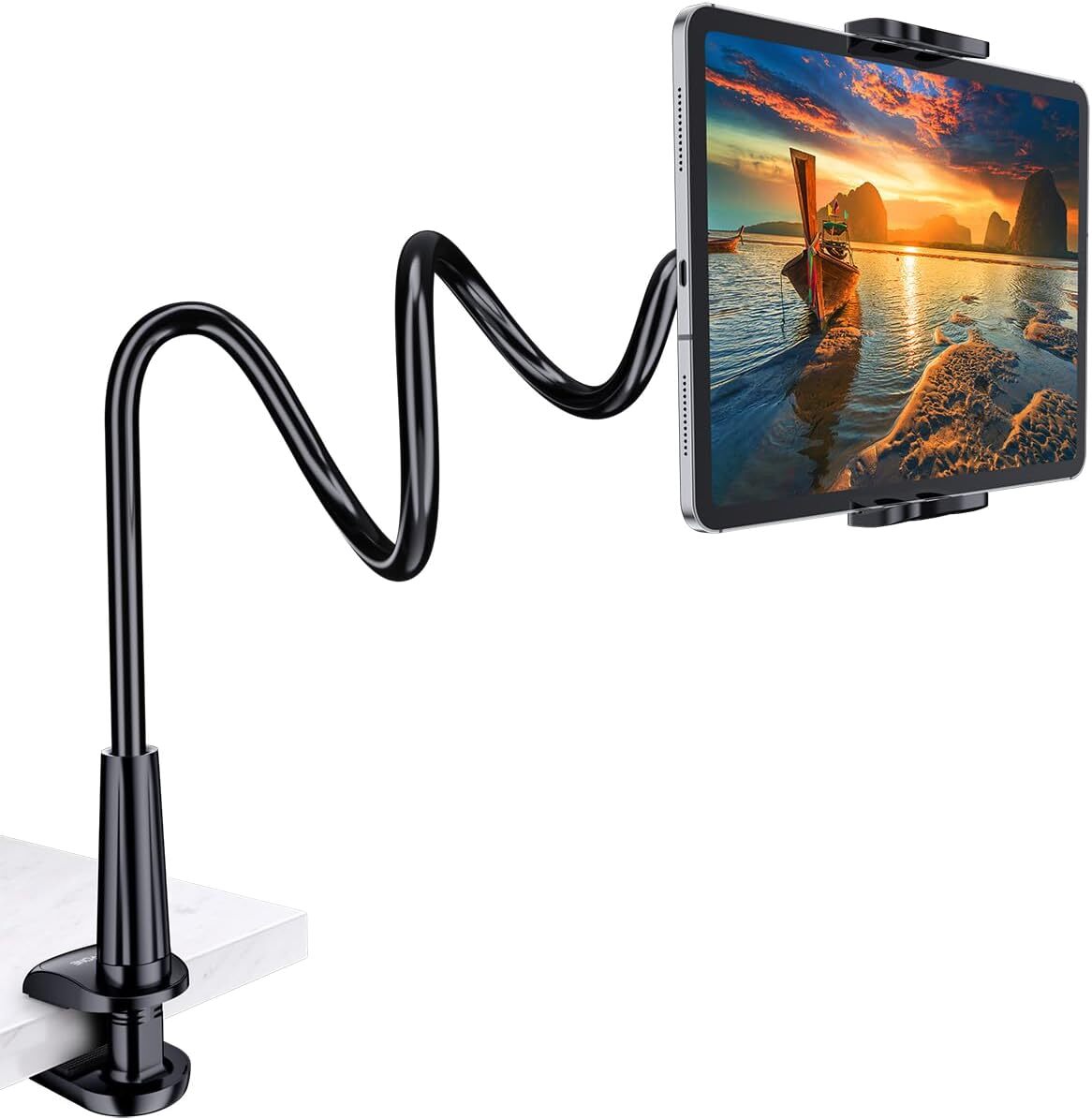 Tryone Gooseneck Tablet Stand - Flexible Black Holder