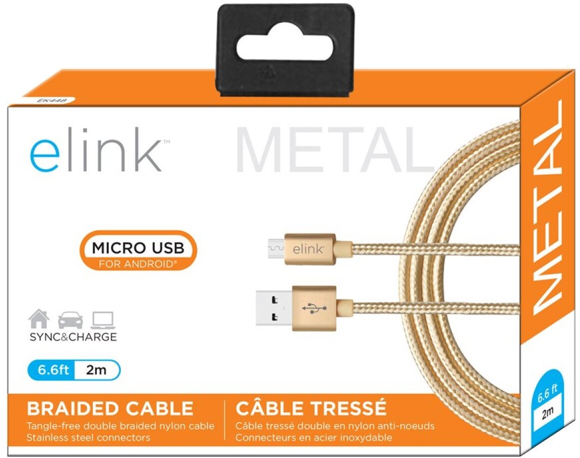 Elink Braided Micro USB Cable 6.6ft