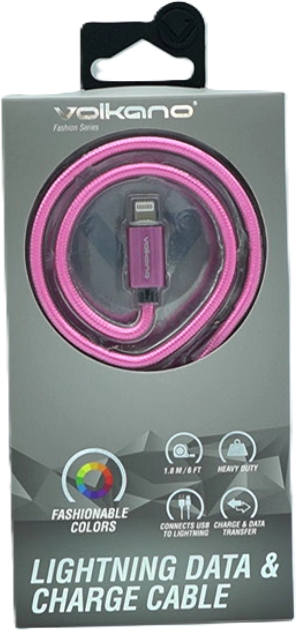 Volkano 6ft Pink Lightning to USB-A Charging Cable
