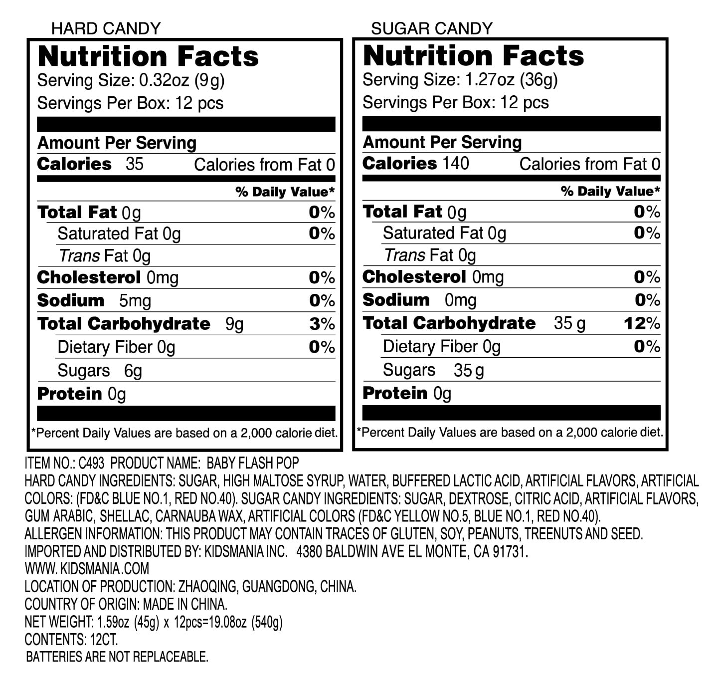 Assorted Baby Flash Pop Candy 38g - Fun Lollipop Treats