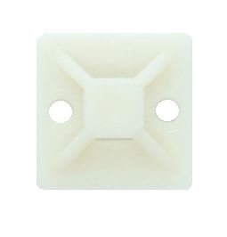 1" Self - Adhesive Cable Tie Mounts - White - Brantford Surplus