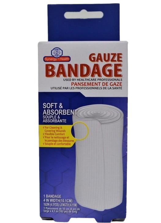 4" Gauze Bandage Roll - 13.5 ft Medical Wound Dressing