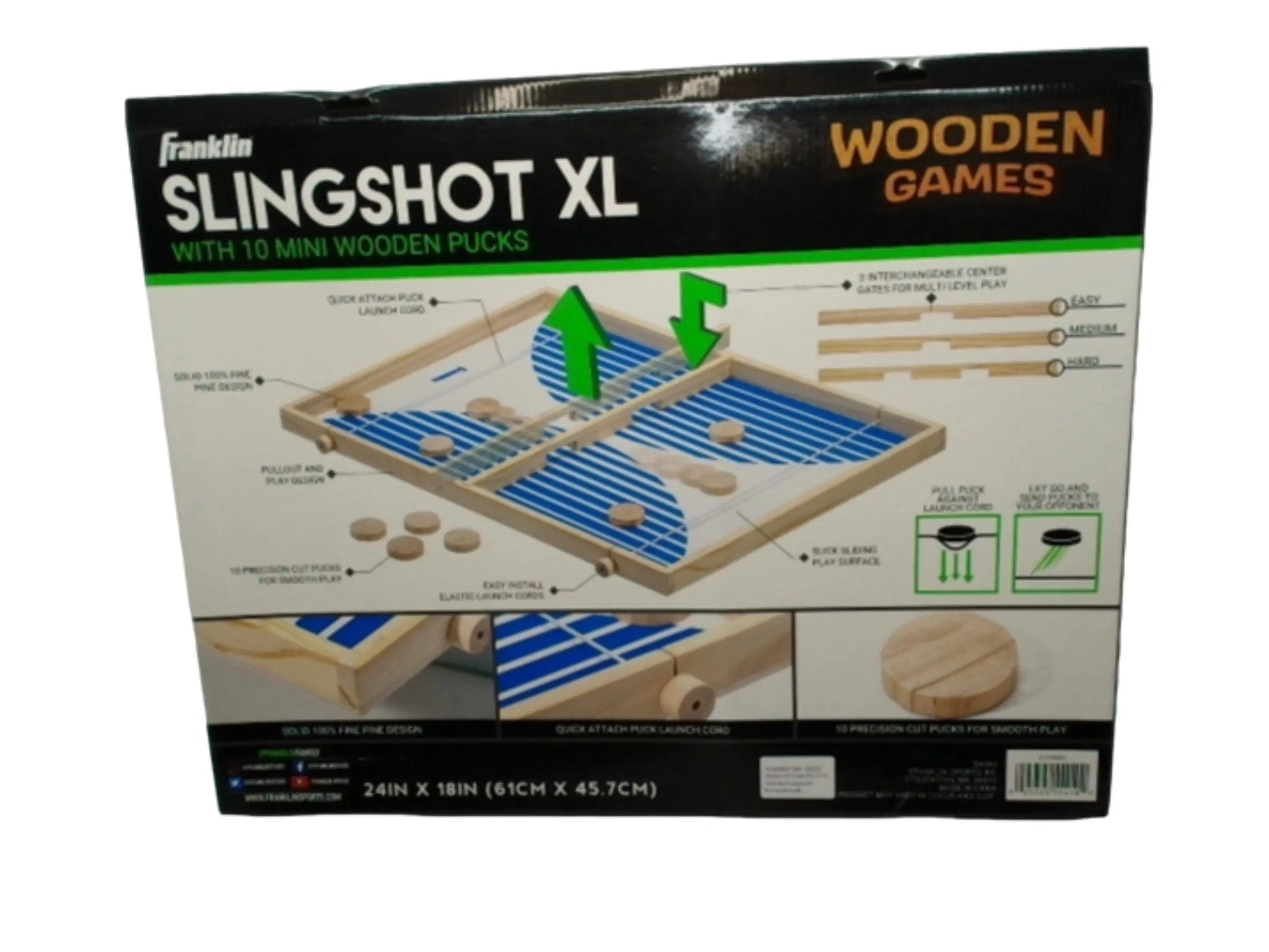 Slingshot XL Game w/10 Mini Wooden Pucks Franklin KWDC