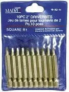 10 Pc 2" R1 Driver Bits Toolway Industries