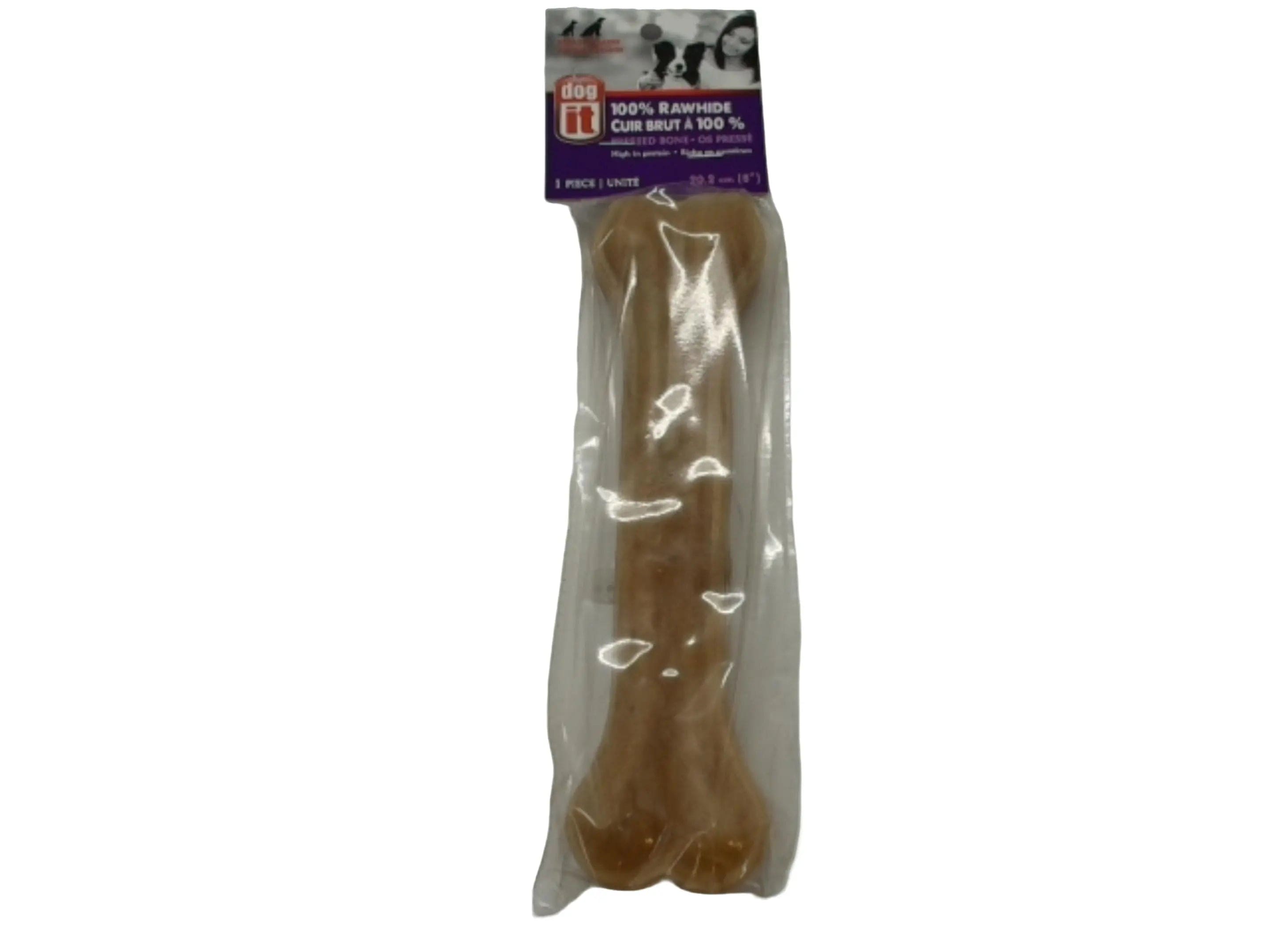 100% Rawhide Pressed Bone 8" Dog It KWDC