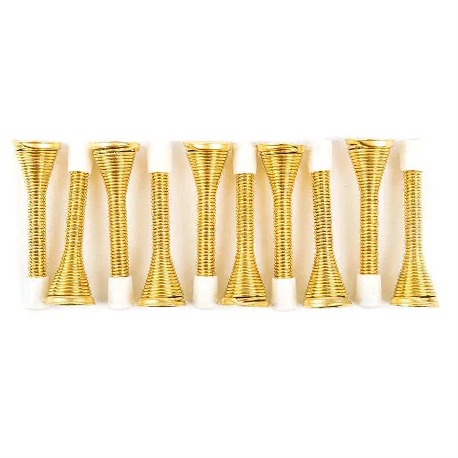 10PC Spring Door Stops 3in Brass Plated Toolway Industries