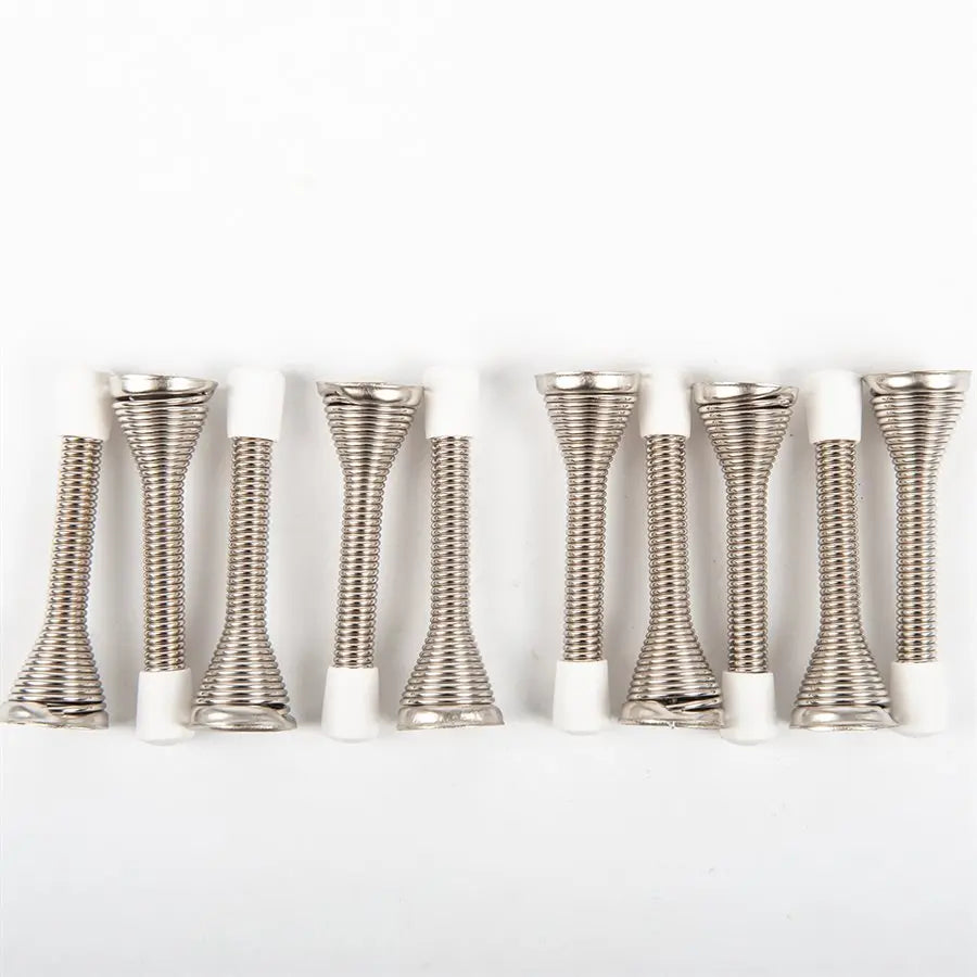 10PC Spring Door Stops 3in Silver Toolway Industries