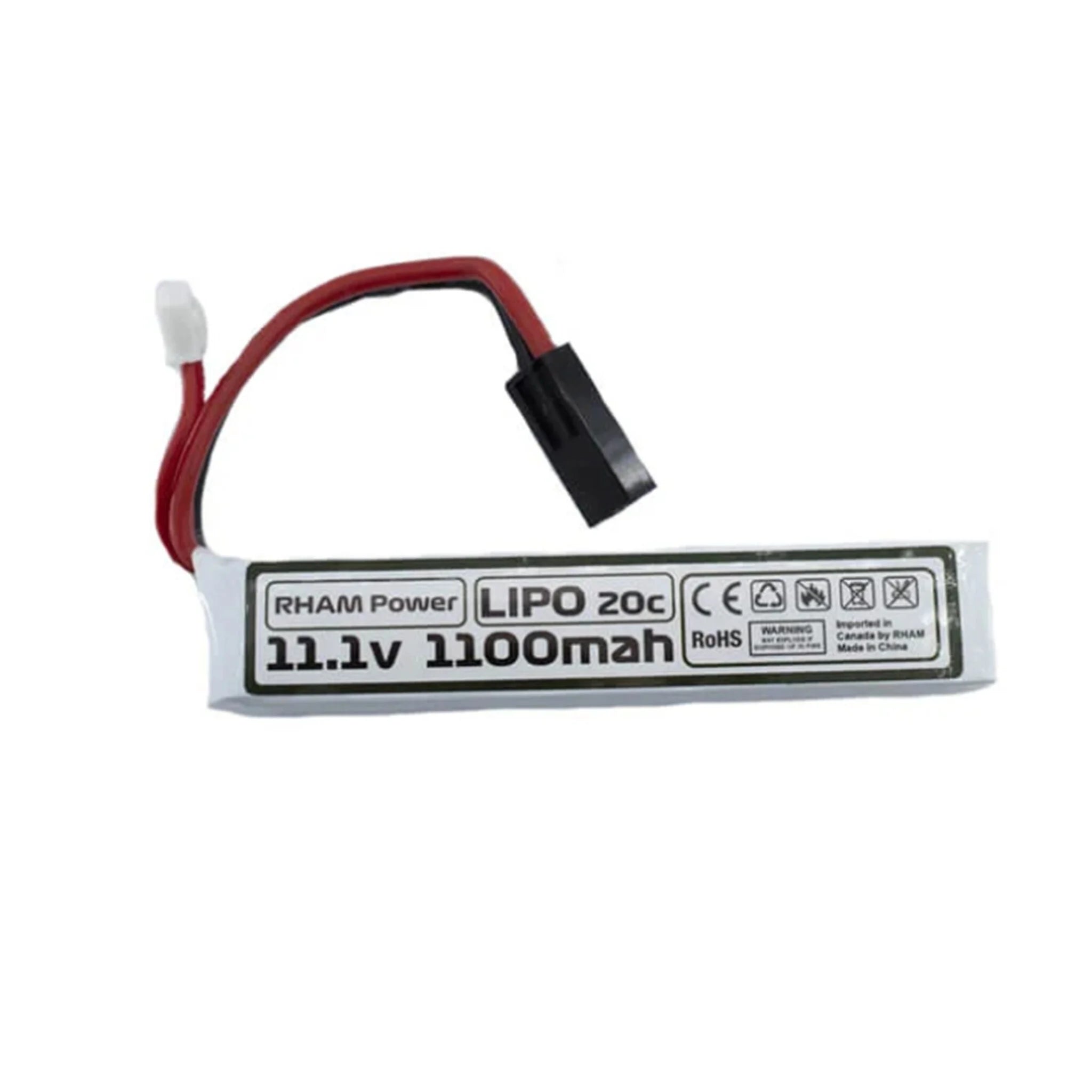 11.1V 1100mAh Airsoft Battery Mini Tamiya RHAM - Brantford Surplus