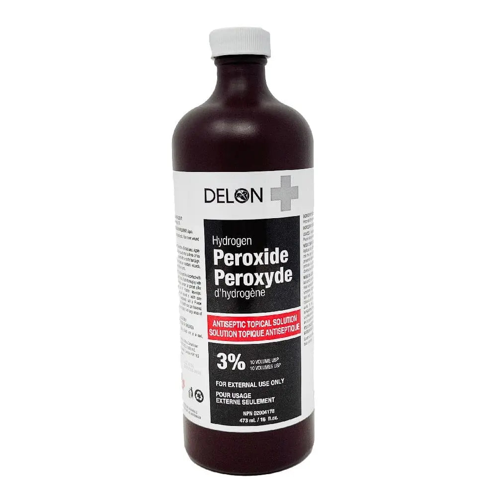 DELON 3% HYDROGEN PEROXIDE 450ML ANTISEPTIC/12 - Brantford Surplus