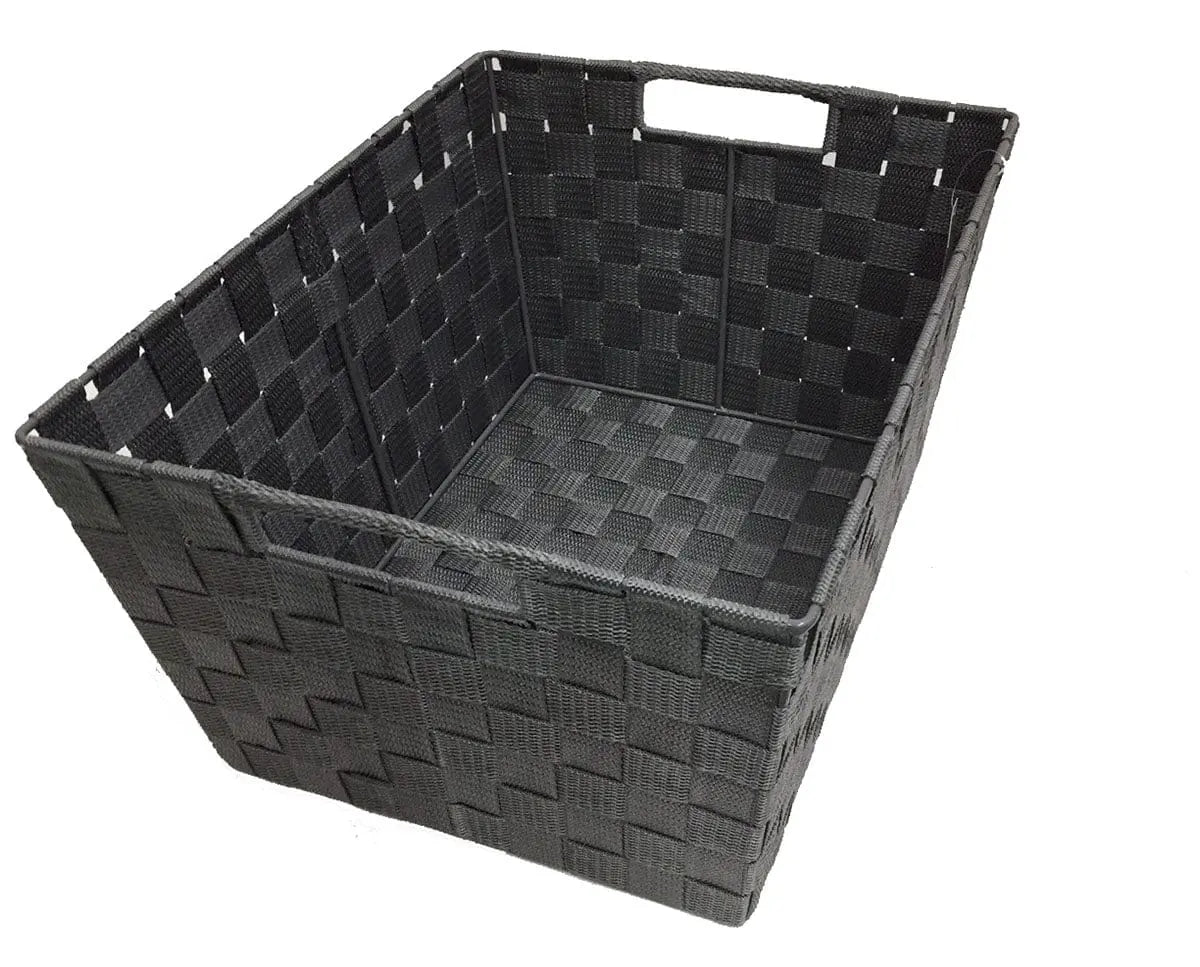 12" x 16" rectangular nylon storage basket, grey - Brantford Surplus