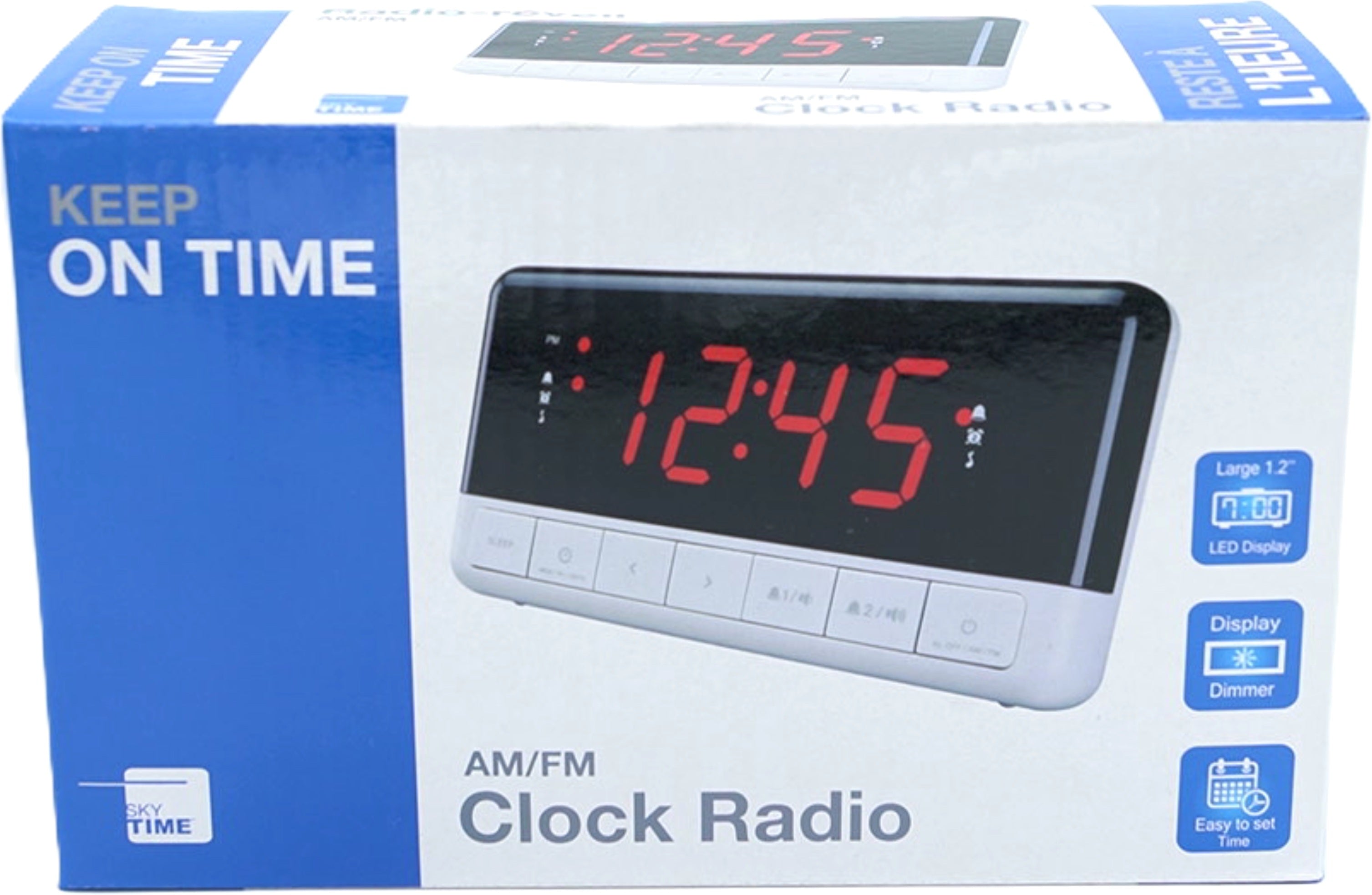 AM/FM Clock Radio with 1.2" LED Display