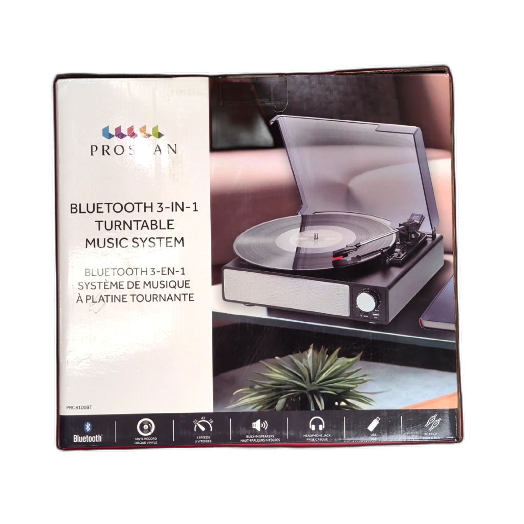 Proscan 3-in-1 Bluetooth Turntable Music System
