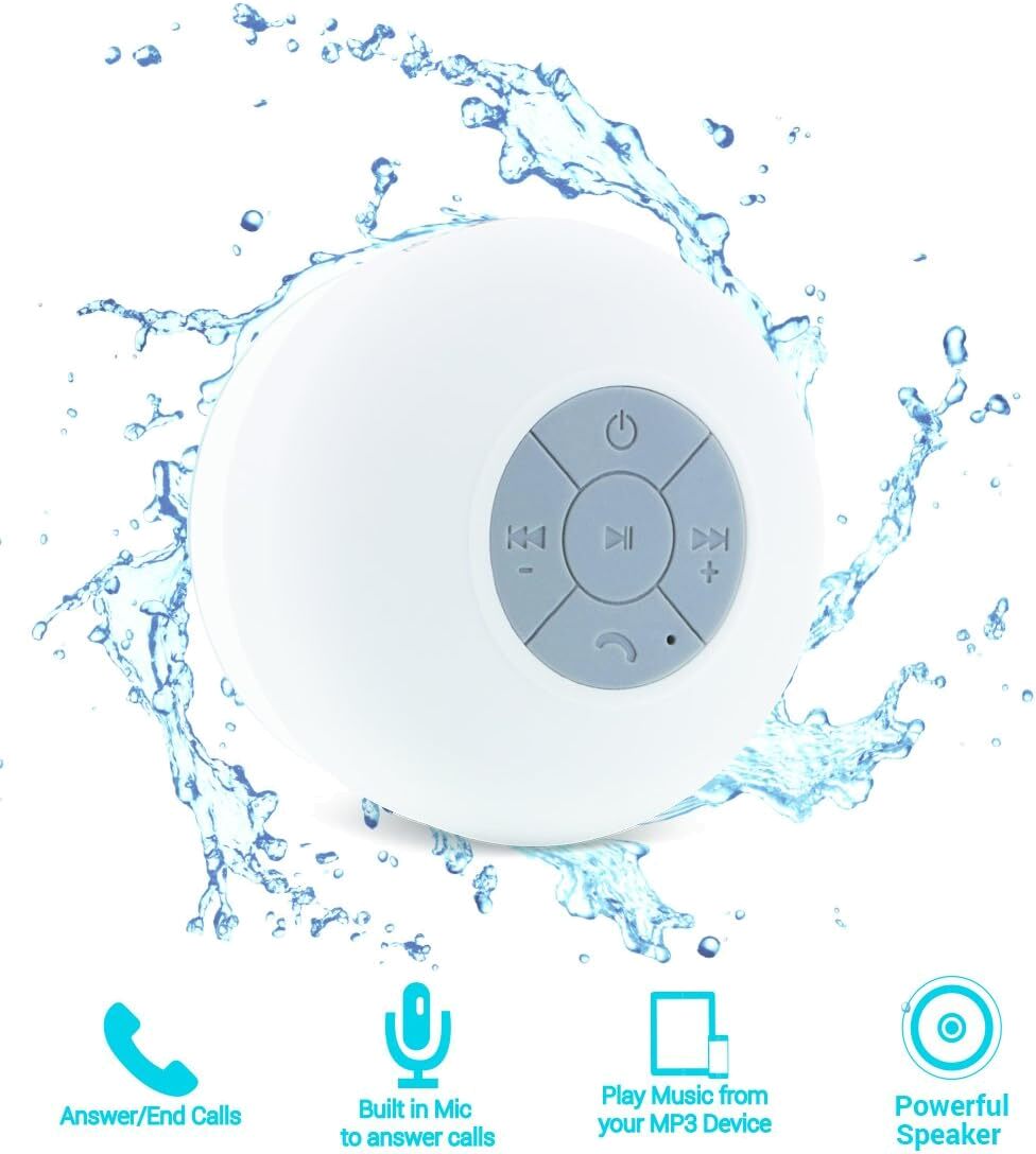 Aduro Wireless Waterproof Shower Speaker - Black Giraffe Design