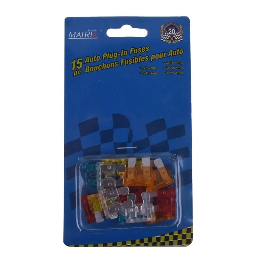15 Pc Auto Plug - In Fuse Set - Brantford Surplus