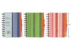 15x11CM NTEBK 200P INDEX DIVIDER,HDCVR STRIPES ASS ST DOUCOIL - Brantford Surplus