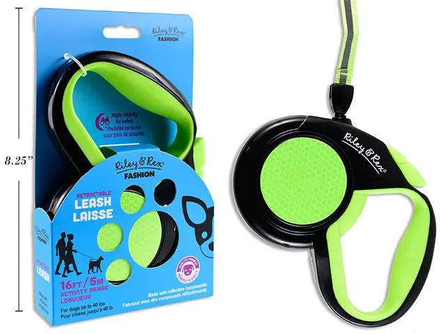 16ft Retractable Leash with Reflector Lime Green Only. LinkProduct Solutions LTD