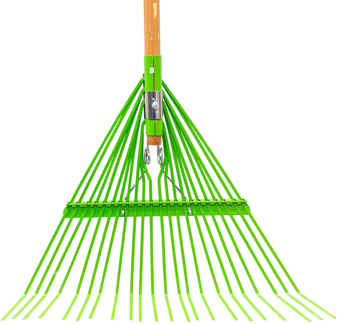 22-Tine Flex-Steel Lawn Leaf Rake 54" Wood Handle