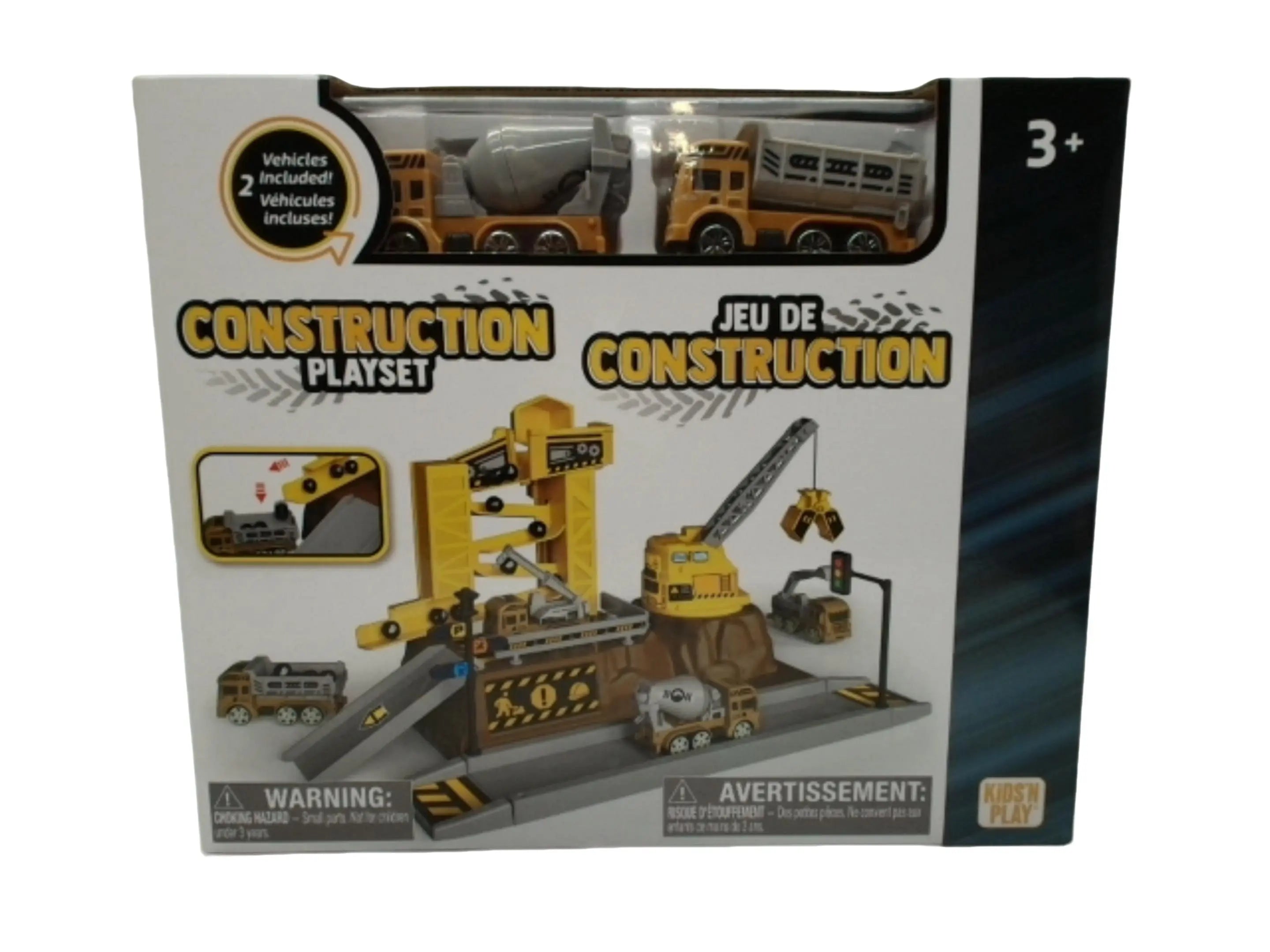 Construction Playset w/2 Vehicles Kids 'n Play KWDC