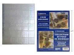 2 COIN HOLDERS FOR 30COINS@PKT4X4CM 9 - 3/8X11"FI ITS BINDER - Brantford Surplus