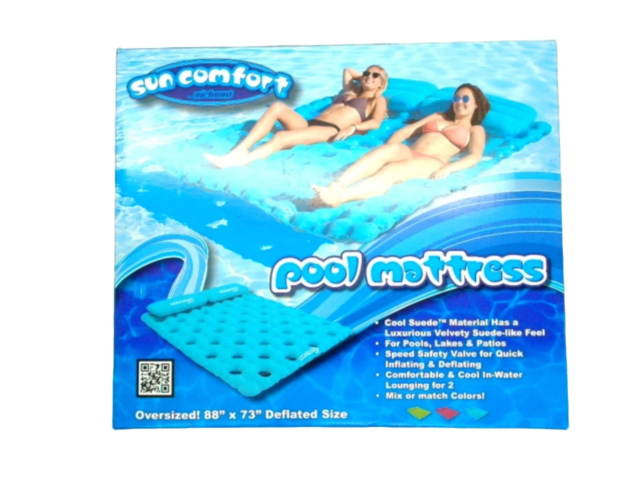 2 Person Pool Mattress 88" x 73" Sapphire Blue Sun Comfort - Brantford Surplus