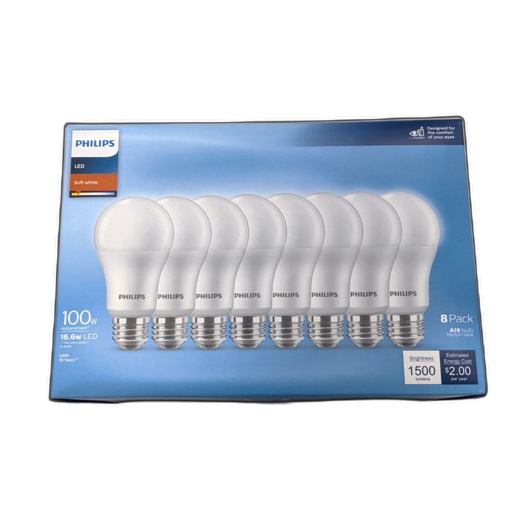 Philips LED bulb 8 pack 100W replacement soft white