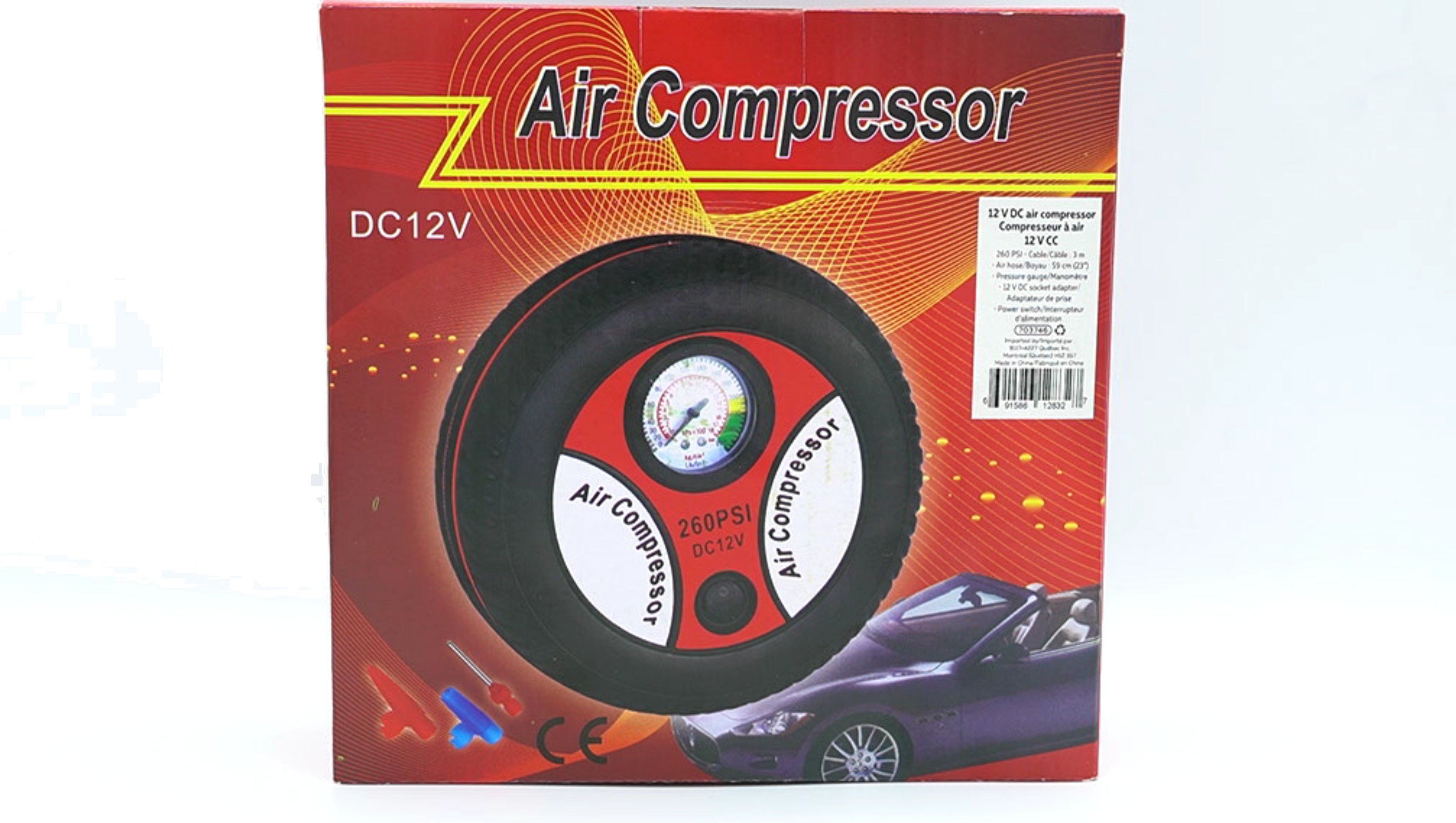 12V Portable Air Compressor 260 PSI High Pressure