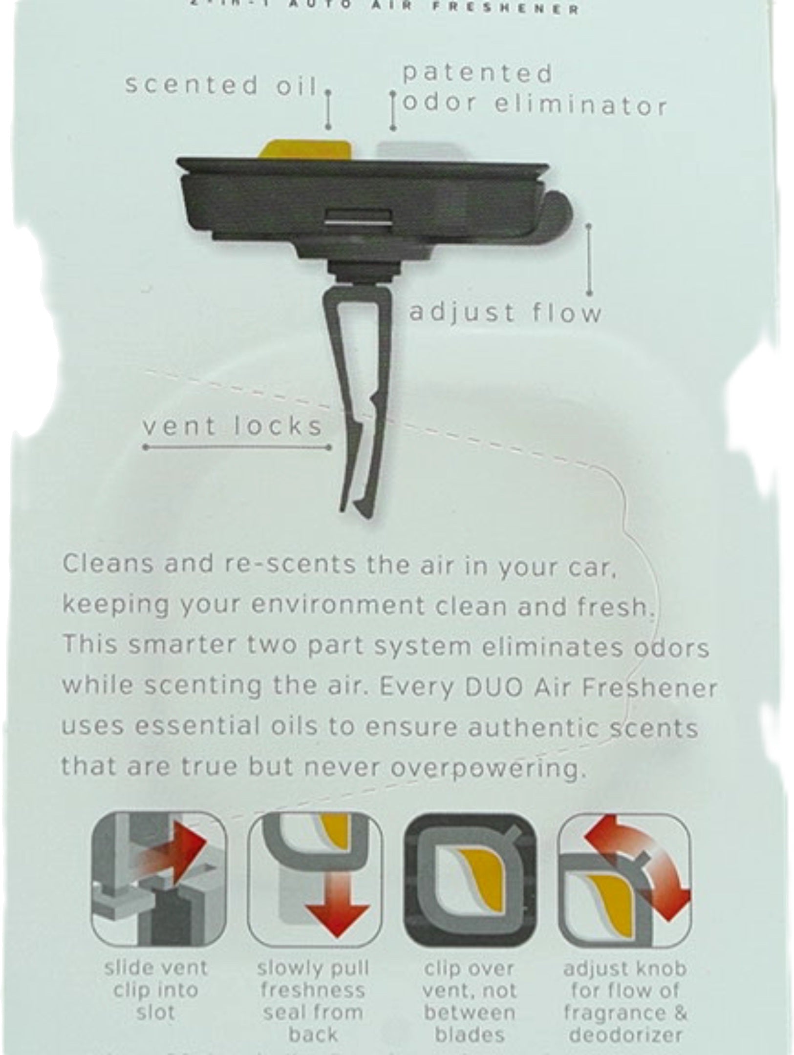 Vanilla Car Air Freshener Vent Clip Odor Eliminator