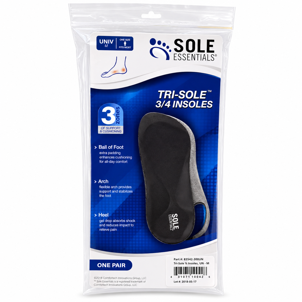 Trie Sole 3/4 Insoles One Pair Sole Essentials