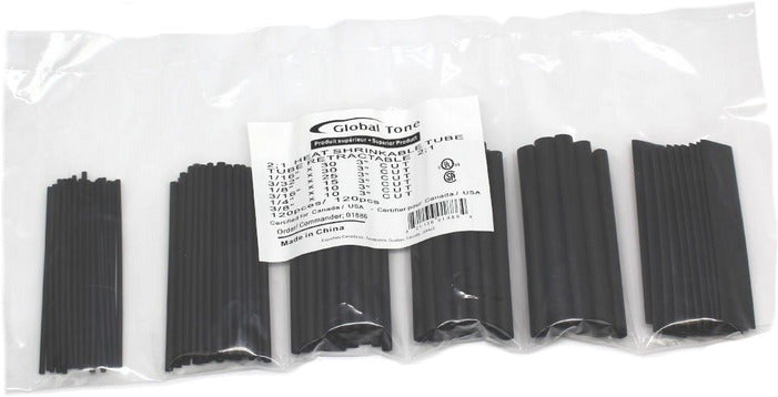 Heat Shrink Tubing 3" 120pc Assortment - Global Tone