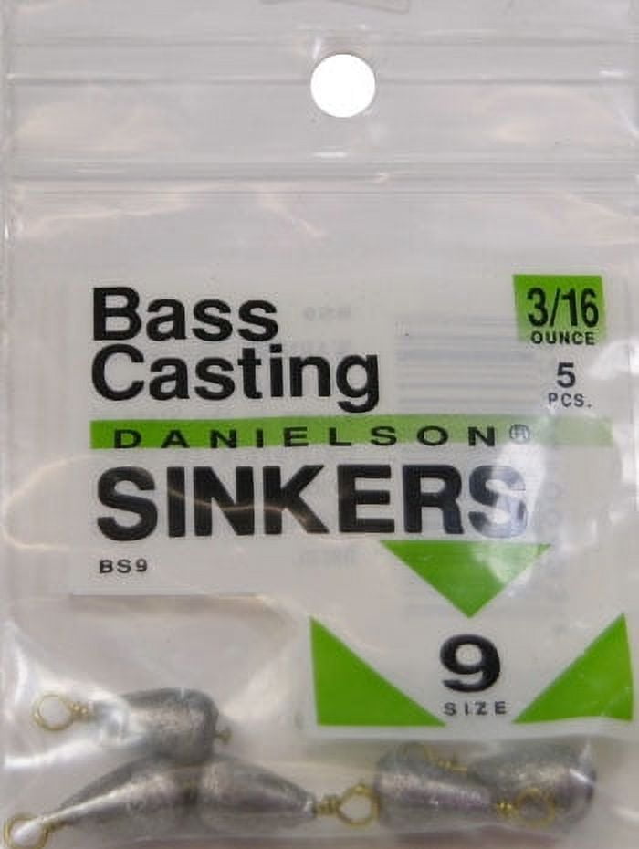 Danielson Bass Casting Sinkers 3/16oz 5-Pack