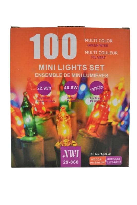 MINI LIGHT 100LT IN/OUTDOOR MULTI BULB 22.95FT LENGTH - Brantford Surplus