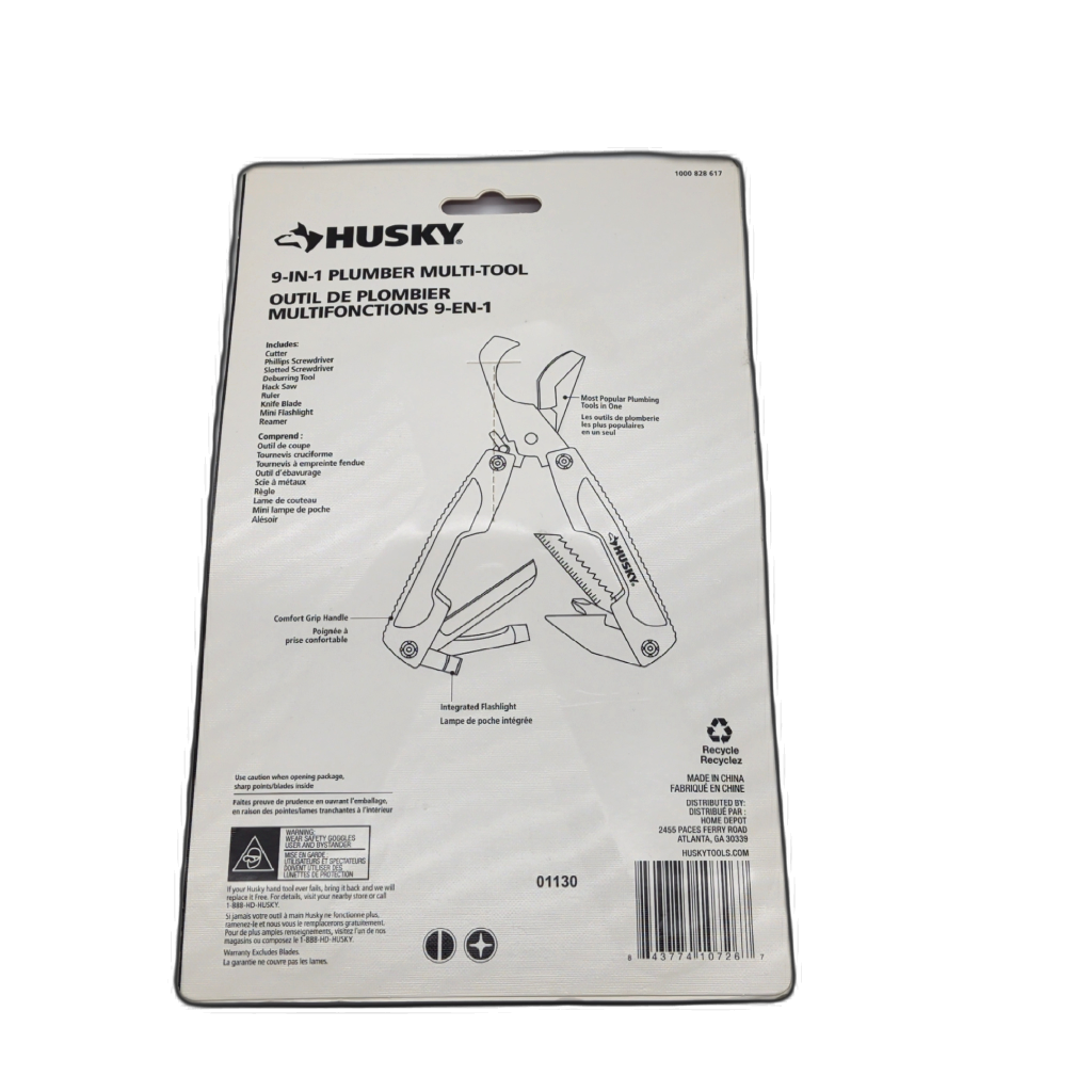 Husky 9-in-1 Plumber Multi-Tool — detail view