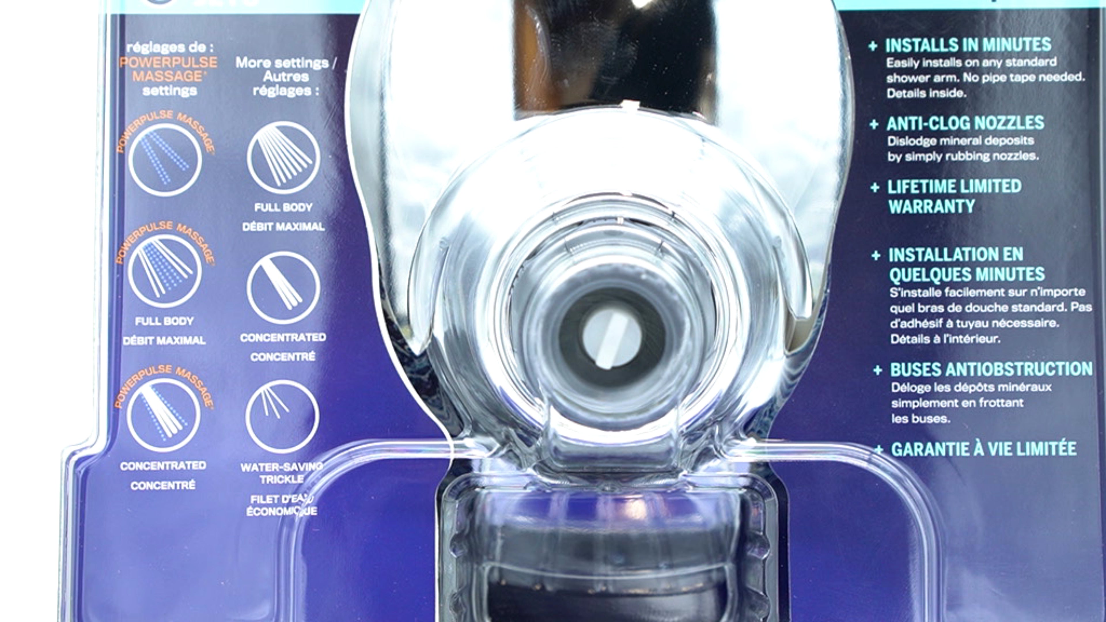 Waterpik Rainfall Shower Head 6 Spray Powerpulse