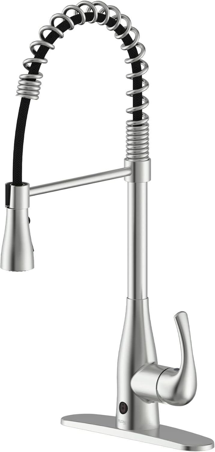 Touchless Spring Neck Kitchen Faucet Brushed Nickel
