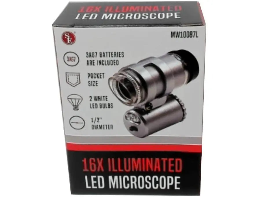 Microscope LED 16x Illuminated 1/2" Lens KWDC