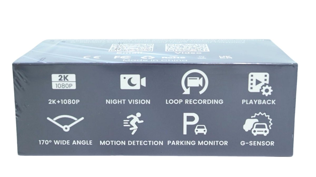 2K Front and 1080P Rear Dash Cam with LCD Screen - Brantford Surplus