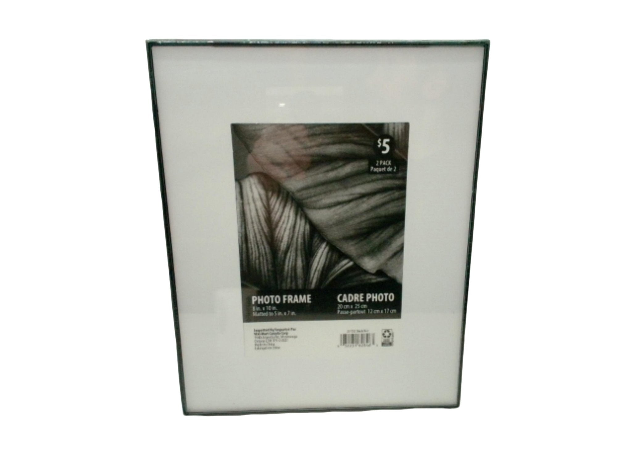 2pk Photo Frame 8" x 10" Matted To 5" x 7" Slimline Black - Brantford Surplus