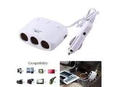 3 - Port Lighter Socket Splitter with USB Charger - Brantford Surplus