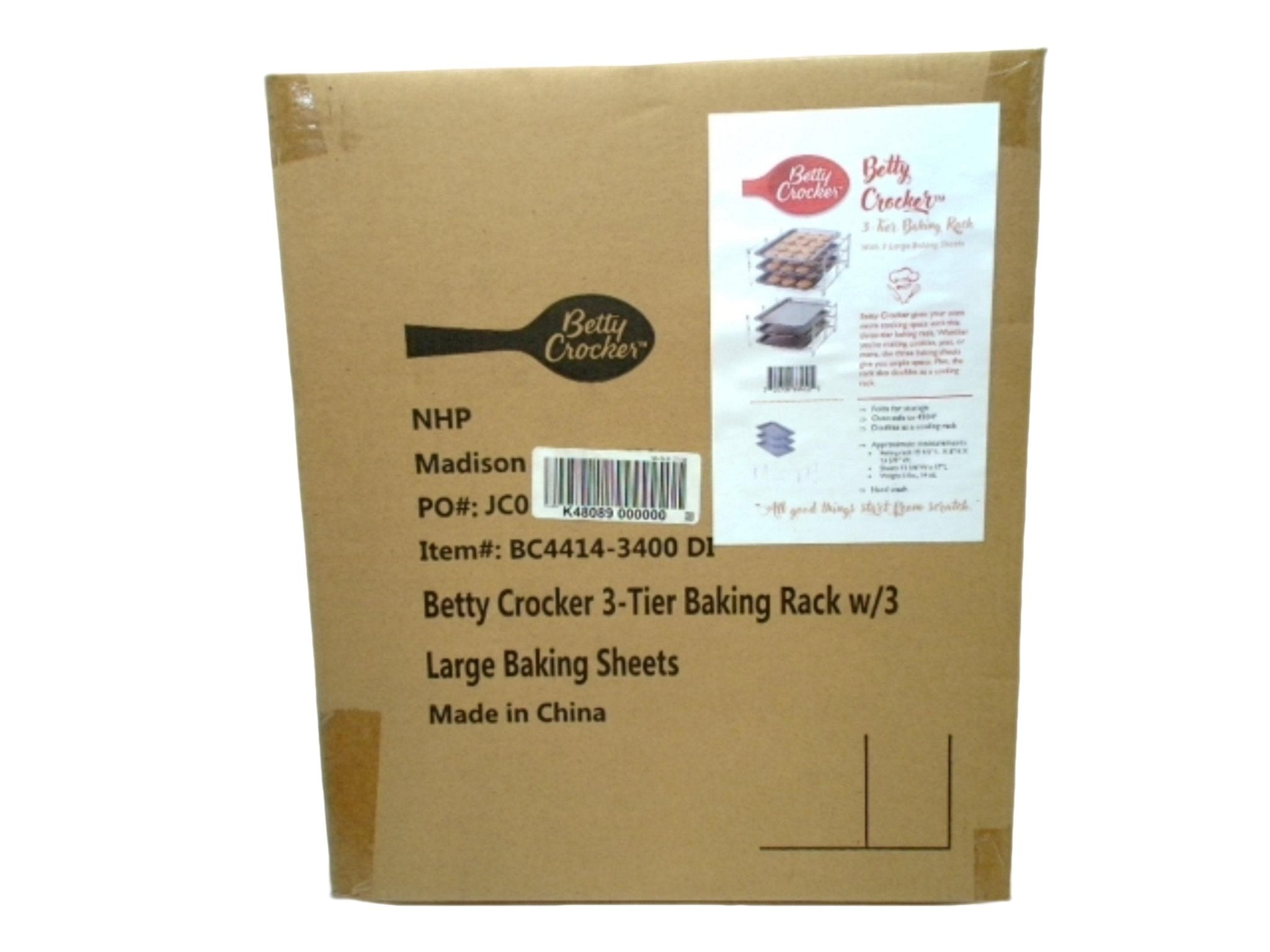 3 Tier Baking Rack w/3 Large Baking Sheets Betty Crocker (or $3.99 Each) - Brantford Surplus