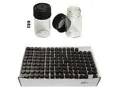 Glass Vial 1-3/8" w/Black Cap Or 12/$3.49 KWDC