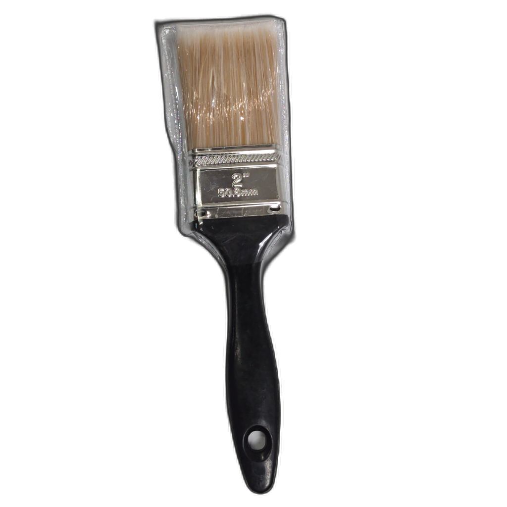 Paintbrush 2" Flat Black Plastic Handle