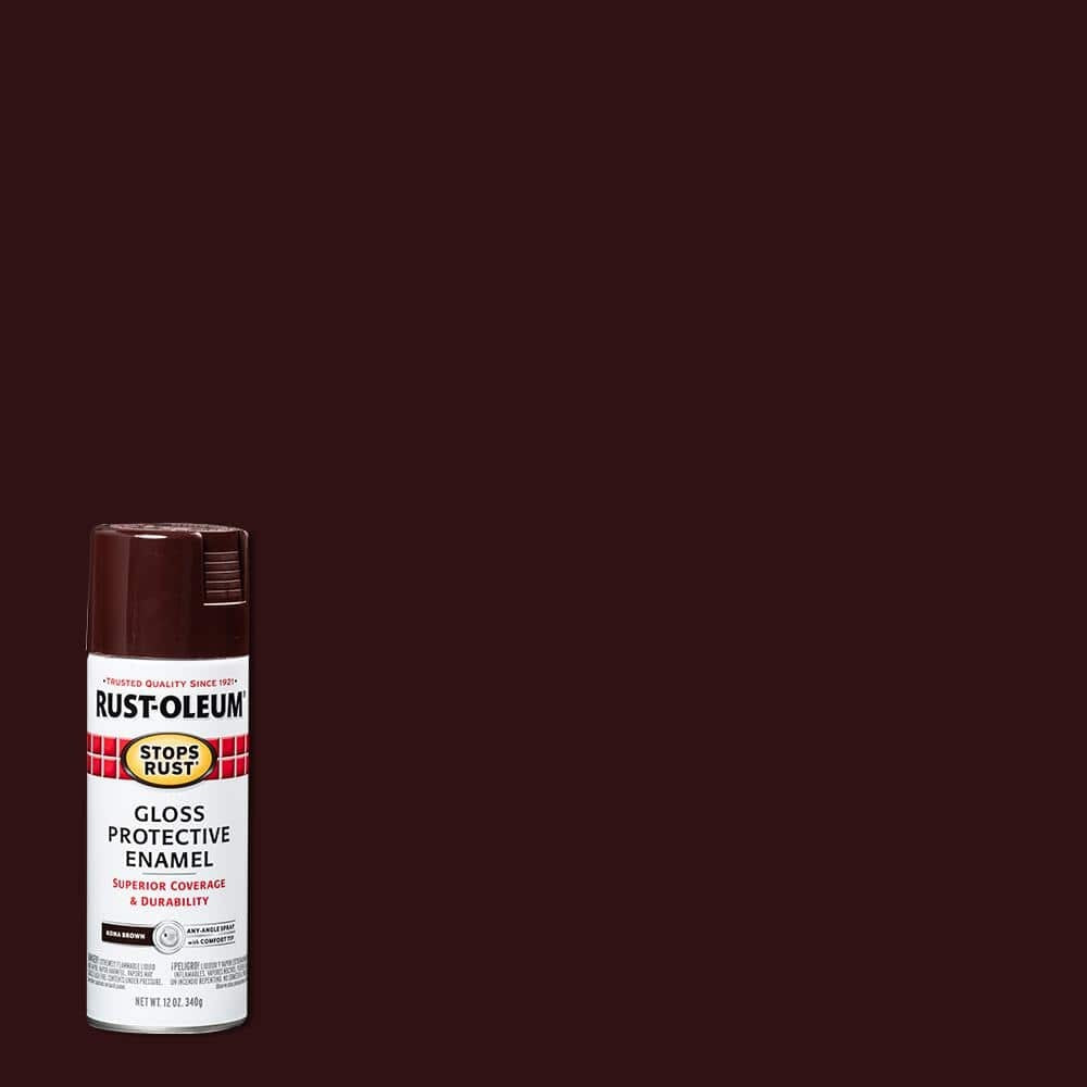 Rust-Oleum Kona Brown Spray Paint — label detail