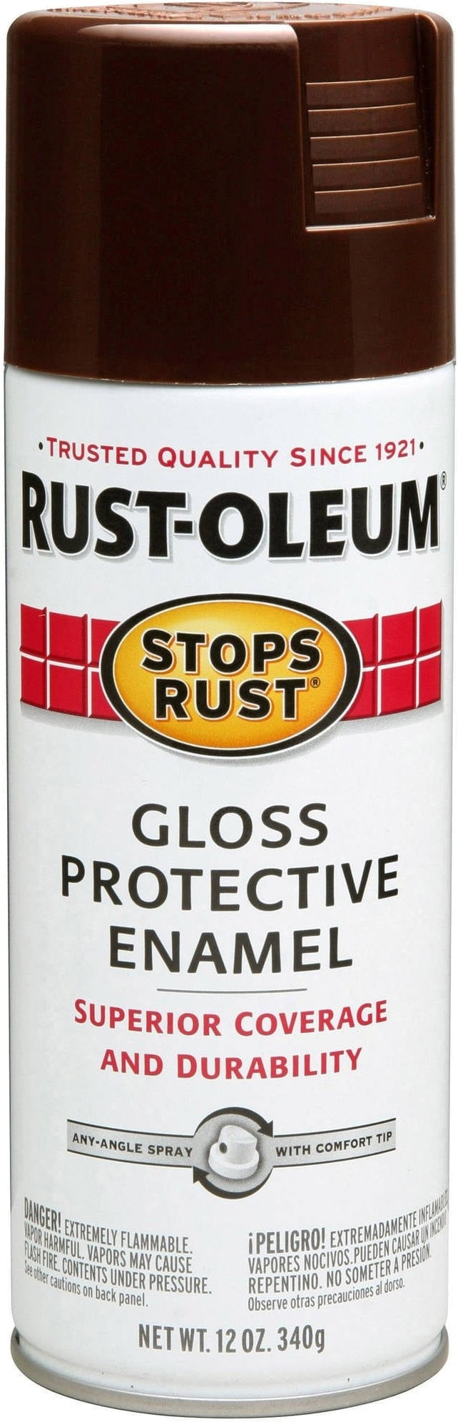 Rust-Oleum Stops Rust Gloss Kona Brown Spray Paint 340g