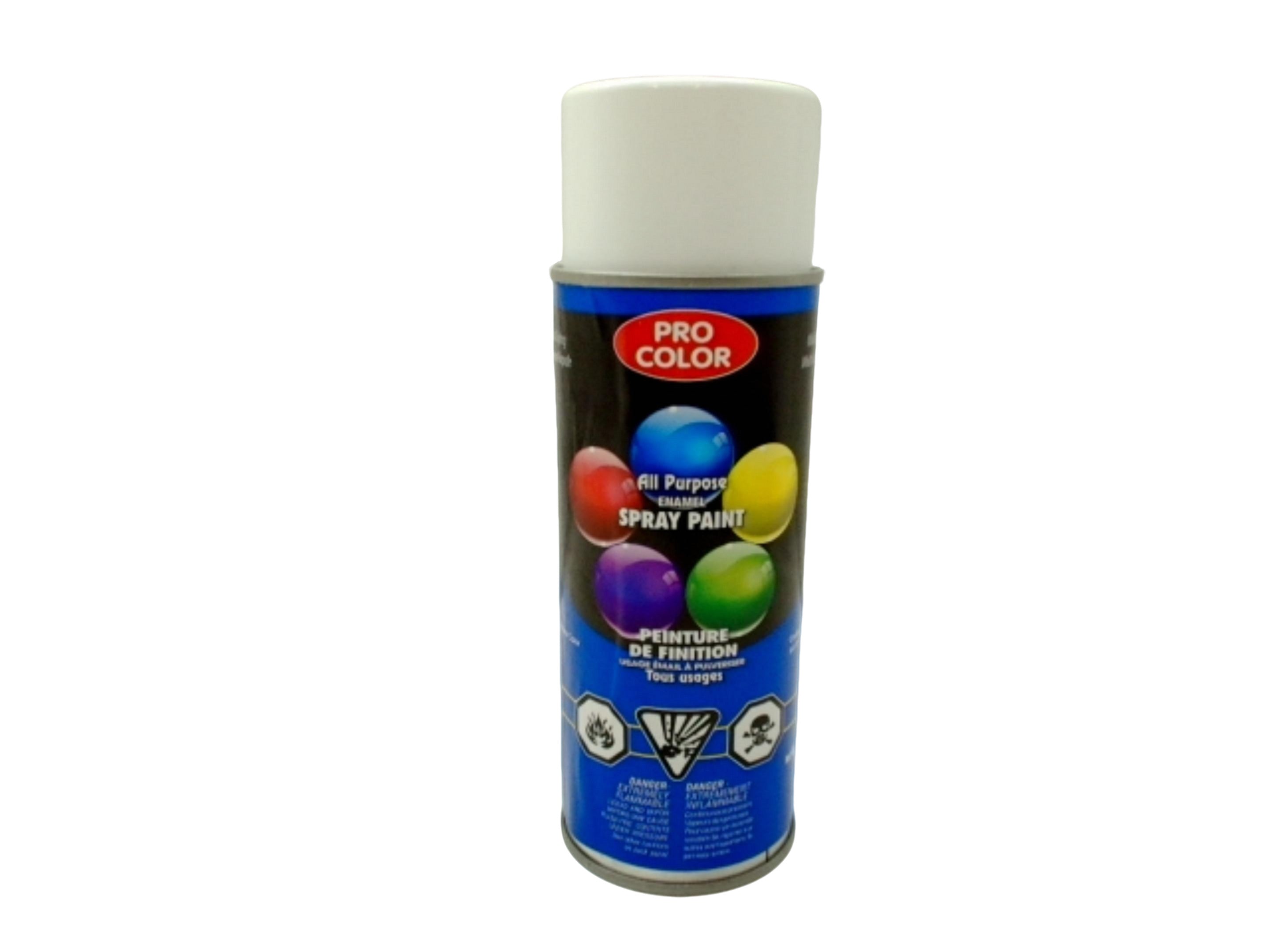 Spray Paint Gloss White 340g. All Purpose Enamel Pro Color